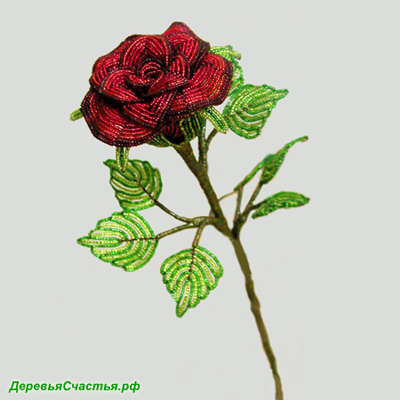 Цветок роза из бисера