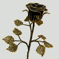 Черная роза из бисера