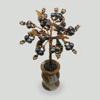 Купить изделия из жемчуга. Миниатюрное дерево из черного жемчуга Бастет