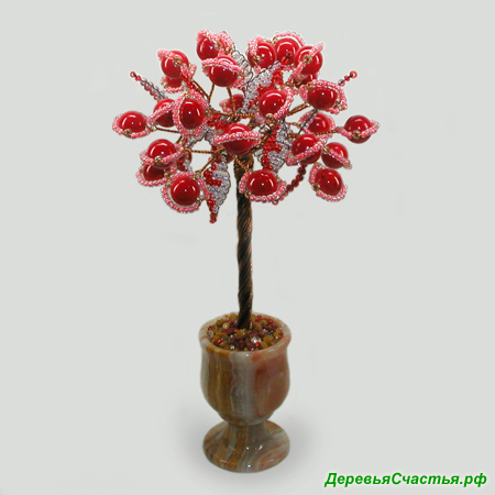 Дерево из красного коралла Семейные радости. Подарок из коралла