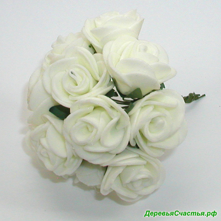 Искусственные белые розы из фоамирана. Купить искусственные белые розы