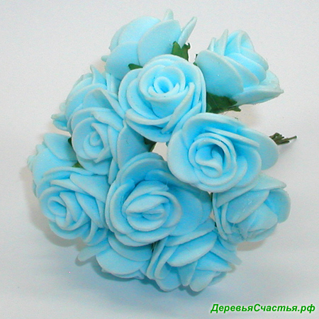 Искусственные голубые розы из фоамирана. Купить искусственные голубые розы