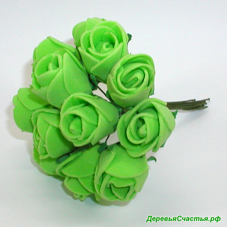 Искусственные зеленые розы из фоамирана. Купить искусственные зеленые розы