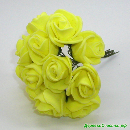 Искусственные желтые розы из фоамирана. Купить искусственные желтые розы