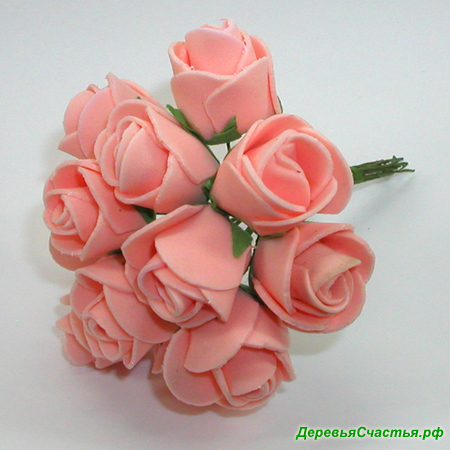 Искусственные персиковые розы из фоамирана. Купить искусственные персиковые розы