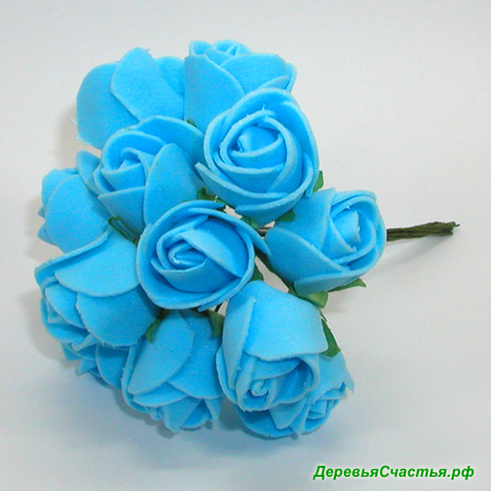 Искусственные синие розы из фоамирана. Купить искусственные синие розы