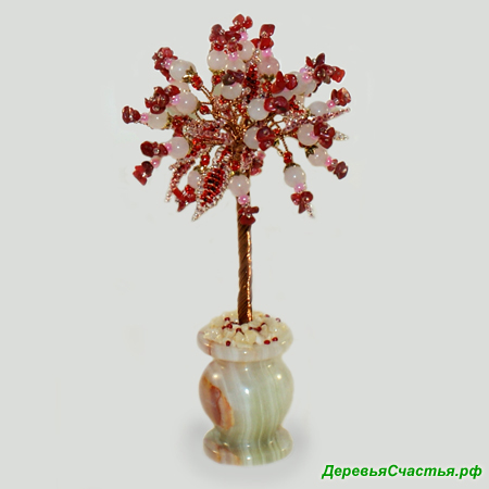 Дерево из розового кварца и коралла «Розовое счастье»