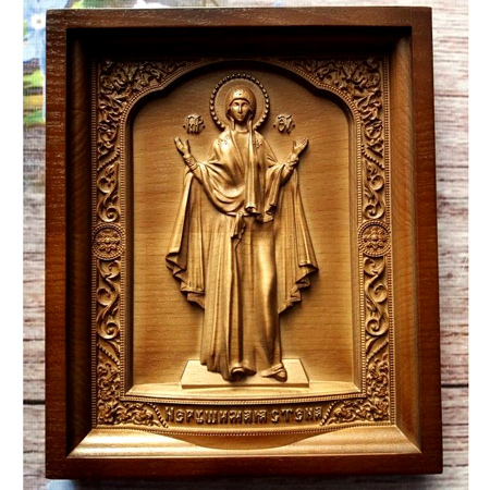 Купить резную икону «Богородица «Нерушимая стена»