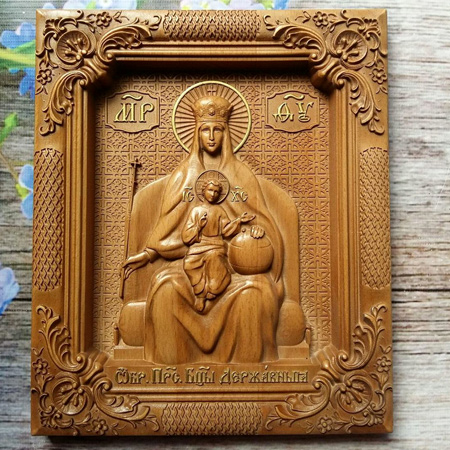 Купить резную икону «Богородица «Державная»
