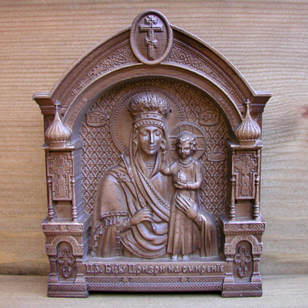 Резная икона миниатюрная «Богородица «Призри на смирение»
