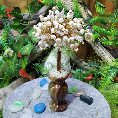 Дерево из жемчуга Жемчужная нежность в вазочке из оникса